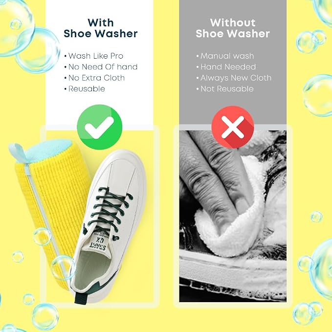 EPSCY Shoe Washing Machine Bag 2 Pack Yellow, 360° Wrap-Around Laundry Bags - Image 9