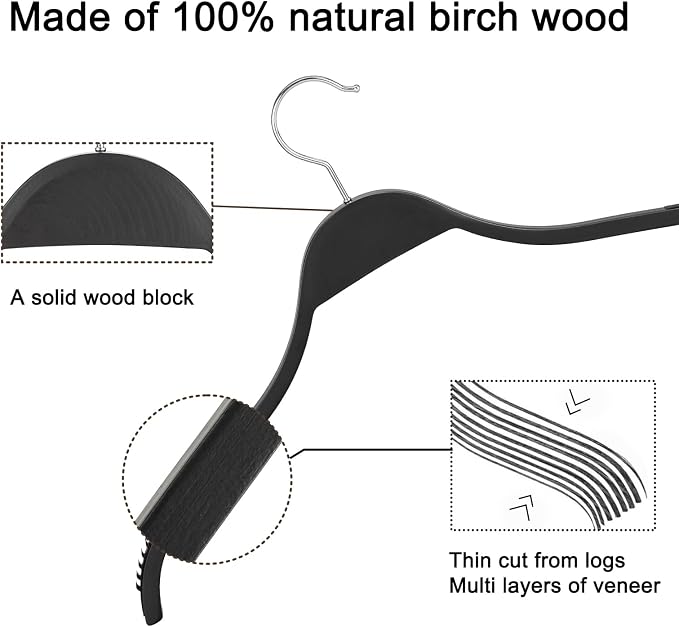 TOPIA HANGER Slim Wooden Hangers - Image 4