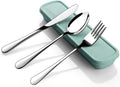 Portable Utensils Set with Case, Lunch Box Includ Fork Spoon Knife, Dishwasher by SAOSHYPEI
