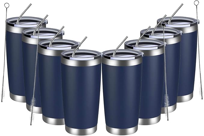 MEWAY 20oz Tumbler 8 Pack Double Wall Vacuum Insulated Travel Mug Bulk by MEWAY