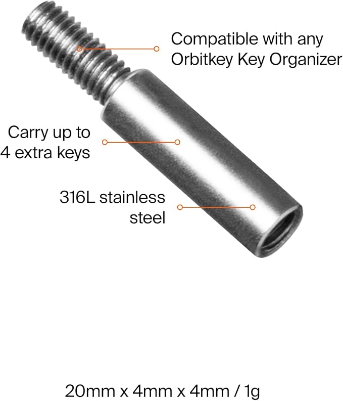 Orbitkey Extension Post for Key Organizer, Add On | Durable Stainless Steel - Image 5