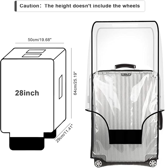 Suitcase Cover for 28" Luggage TSA Approved Clear PVC Thickened Protective - Image 7