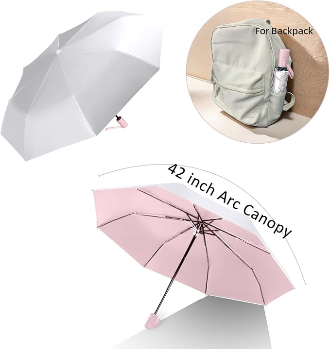 BAODINI Small UV Protection Travel Umbrella Compact - Image 3