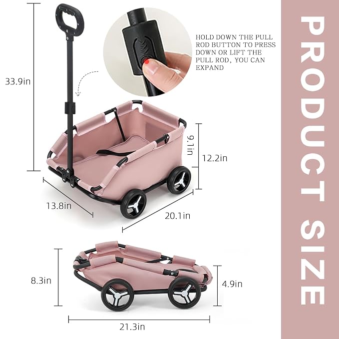 Dog Stroller 4 Wheels Folding Dog Cart Pet Stroller - Image 3