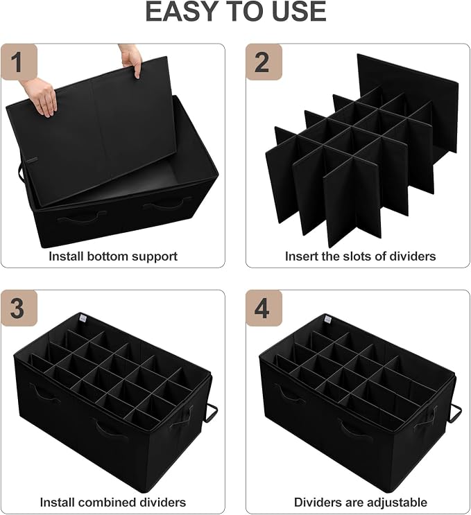 Shoe Organizer for Closet 2 Pack, Foldable Shoe Box - Image 7
