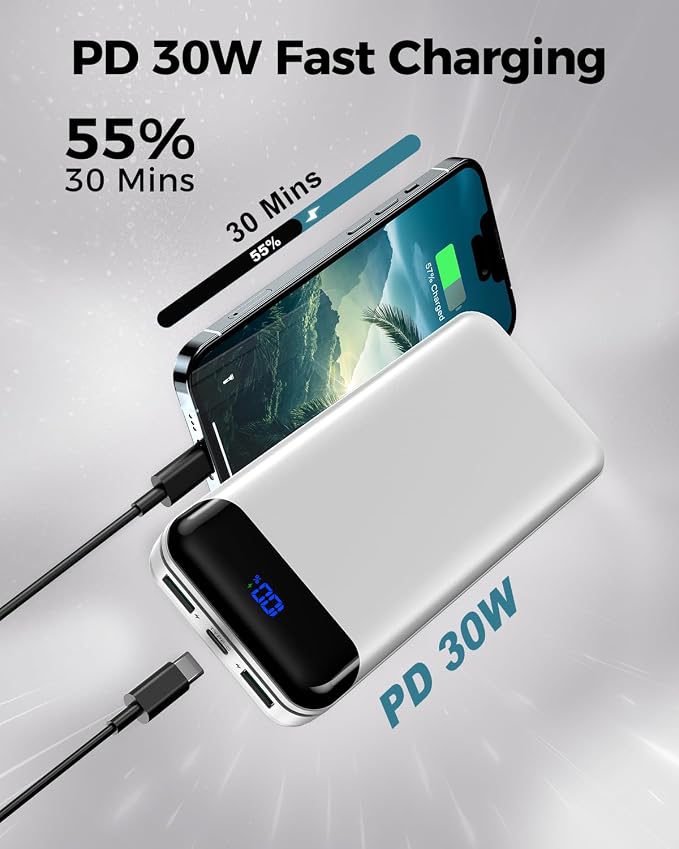 Portable Charger Power Bank 40000mAh Powerbank PD 30W and QC 4.0 Fast Charging - Image 3