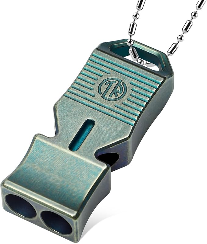 TACRAY Titanium Emergency Survival Whistle, Portable Necklace Whistle, Loud by TACRAY