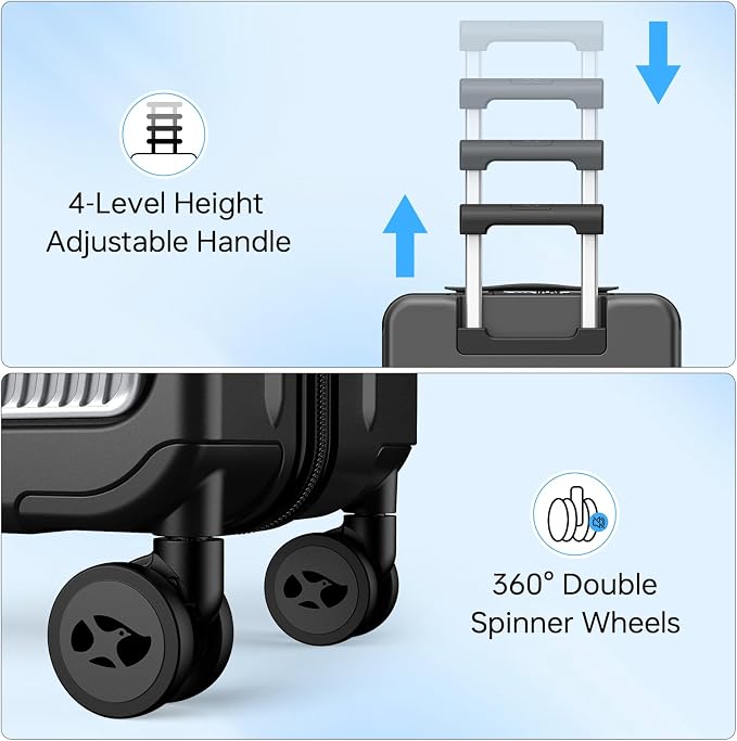 MGB Carry on Luggage 22x14x9 Airline Approved, Durable PC Hardside Suitcase - Image 6