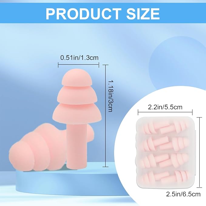 Ear Plugs for Sleeping, 12 Pair Earplugs Noise Canceling Soft Silicone Ear Plug - Image 2
