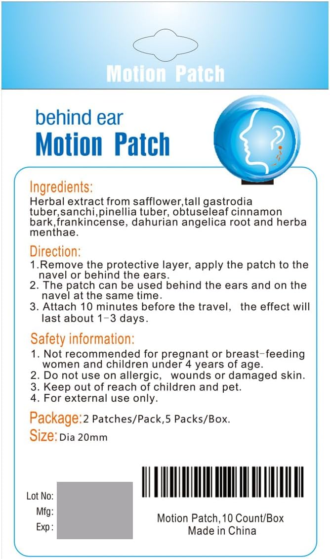 MQ Motion Sickness Patch, Non Drowsy Sea Sickness Patches Behind Ear - Image 9