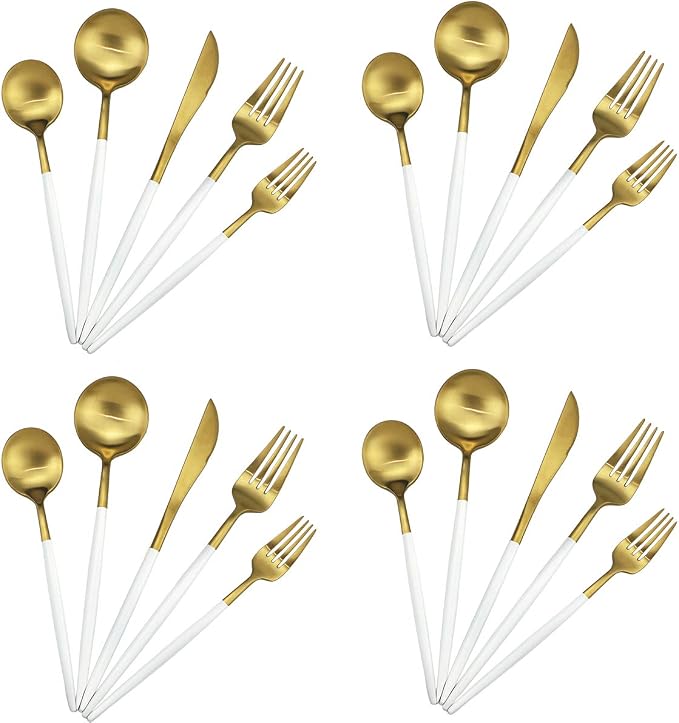 Gugrida 20-Piece 18/10 Stainless Steel Flatware Silverware, Luxury Dinnerware by Gugrida