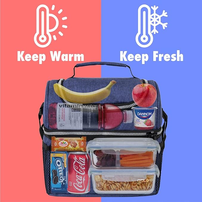 OPUX Lunch Box For Men Women, Insulated Large Lunch Bag Adult Work, Double - Image 2
