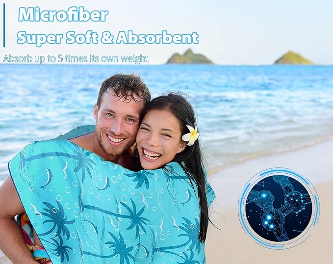 2 Pack Microfiber Oversized Lightweight Beach Towel 71"x32" XL Extra Large Thin - Image 5