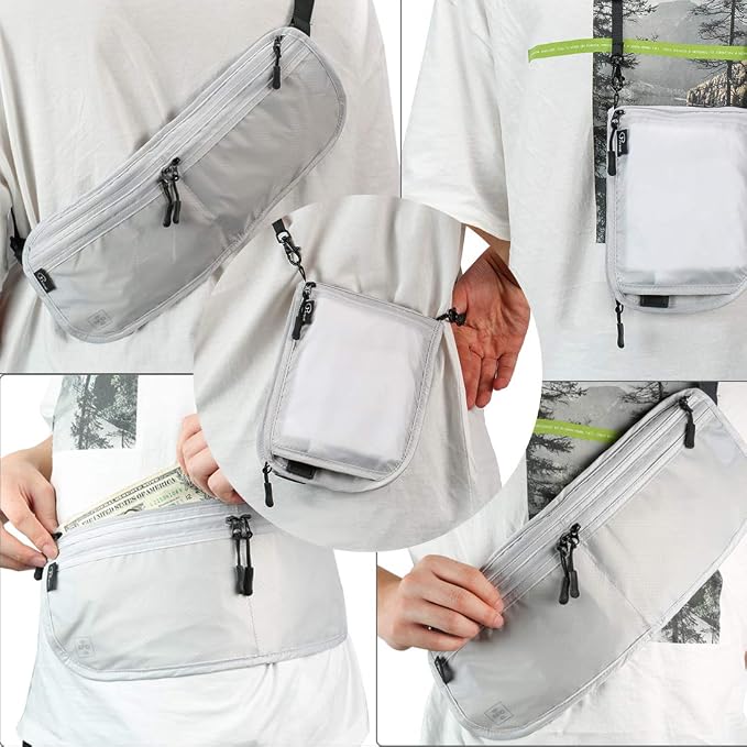 Travel Passport Holder 【1 PACK】2 in 1 Slim RFID Blocking Travel Money Belt - Image 7