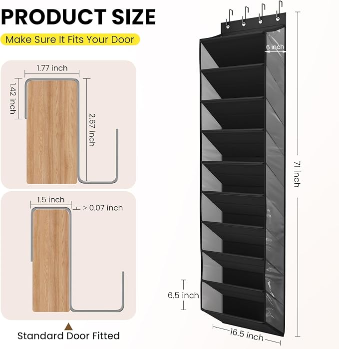 Over the Door Shoe Organizer for Closet, Shoes Rack - Image 5
