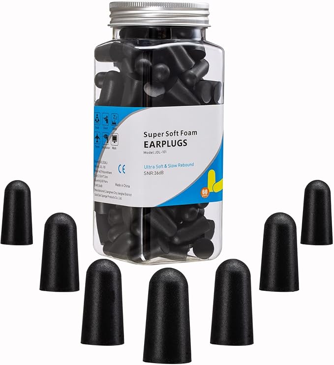60 Pairs Bottled Earplugs for Noise Cancelling Foam EarPlugs for Sleeping Work by LETAYAR