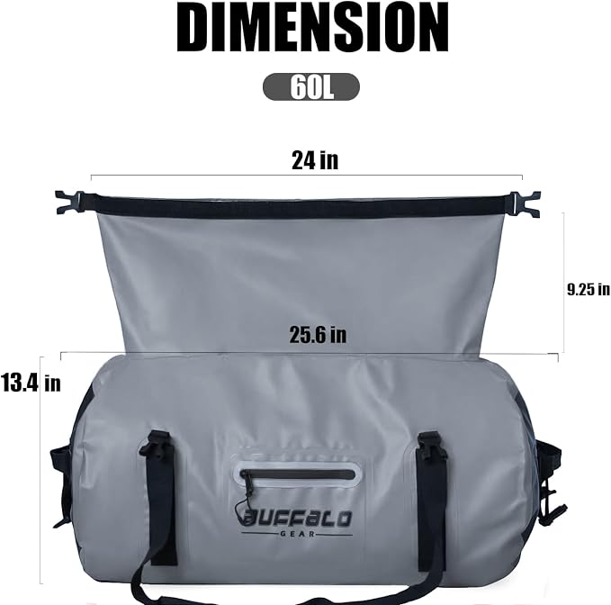 Buffalo Gear Waterproof Duffle Bag 40L 60L 80L Roll-top Dry Bag Heavy Duty - Image 5