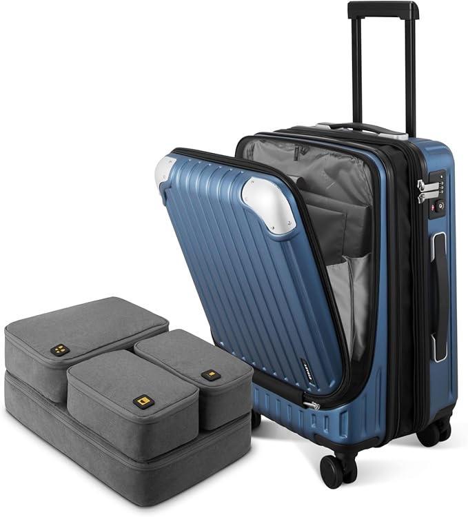 LEVEL8 Grace Carry On Luggage Airline Approved, 20 Inch Expandable Hardside by LEVEL8