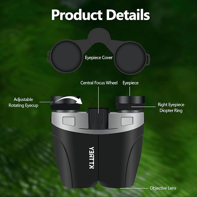 10x25 Compact Binoculars for Adults and Kids, Small High Powered Binoculars - Image 9