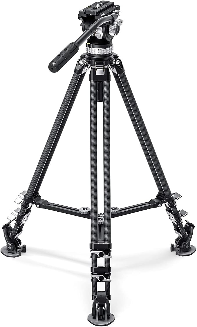 Leofoto LVC-193C Carbon Fiber Twin Leg Video Tripod+BV-15 Fluid Head by Leofoto