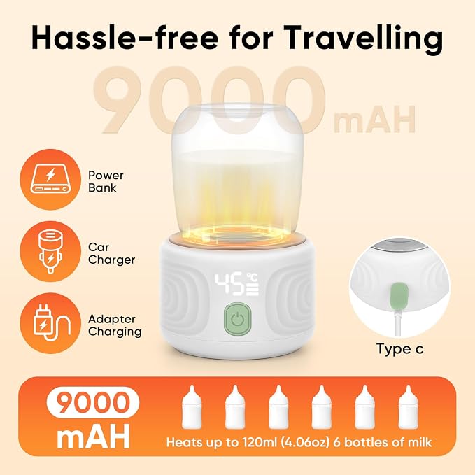 Baby Bottle Warmer, Maypott Portable 3 Minutes Fast Milk Warmer - Image 6