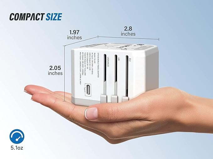 EPICKA Universal Travel Adapter, European Travel Plug Adapter - Image 6
