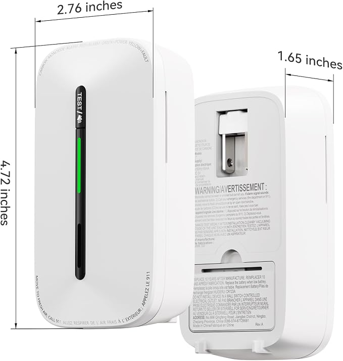 Jemay Plug in Carbon Monoxide Detector, Portable CO Detector - Image 4