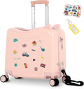 20" Ride-On Travel Suitcase for Kids, Cute Ear Toddler Carry on Luggage by smilesun