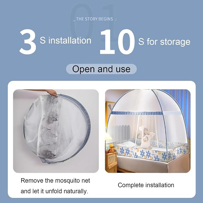 Pop-Up Mosquito Net Tent for Beds Portable Folding Canopy - Image 7