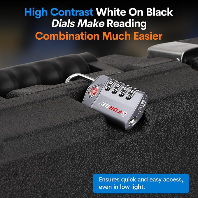 Forge 4-Digit Combination Lock, TSA Approved Locks - Image 5