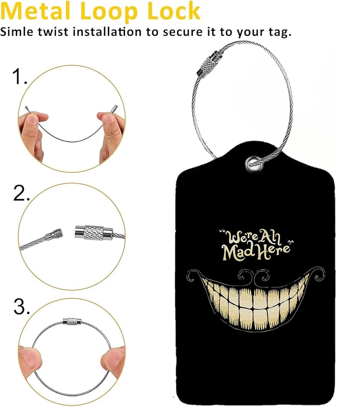 Black Halloween Smile Luggage Tags - Image 3