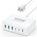 USB C Fast Charger Block, 150W 6 Port Desktop PD GaN Fast Charger Charging by BOVICAS