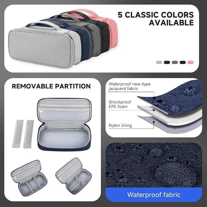 Teskyer Electronics Organizer Travel Case, Waterproof Portable Tech Accessories - Image 4
