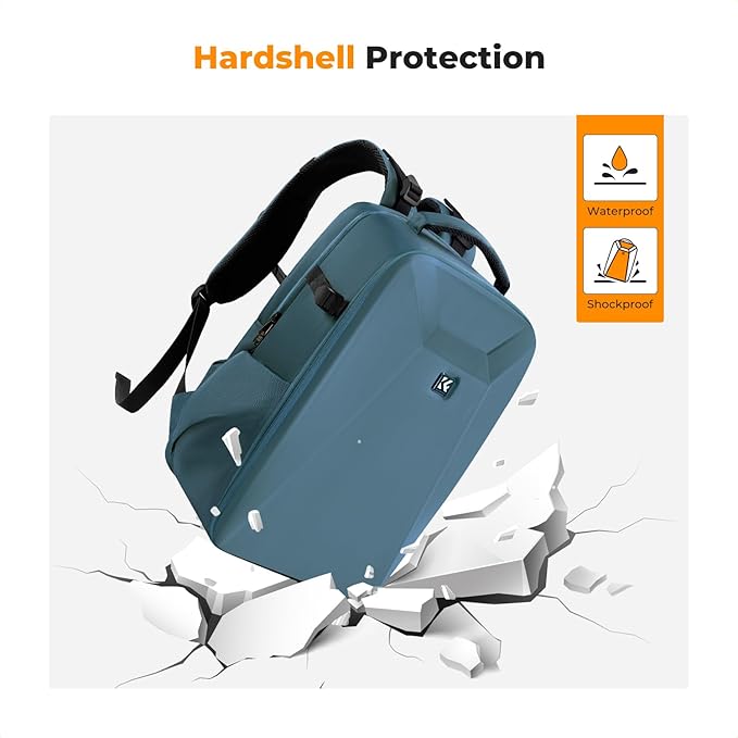 K&F Concept Camera Backpack, Hardshell Photography DSLR Camera Bag - Image 5