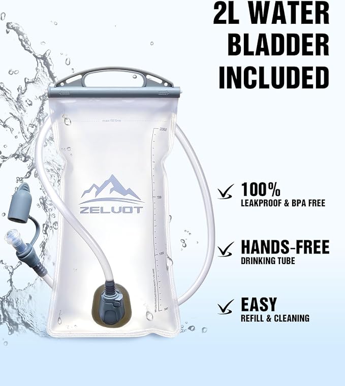 Running Vest with 2L Water Bladder, USA Original Patent, Lightweight Adjustable - Image 6