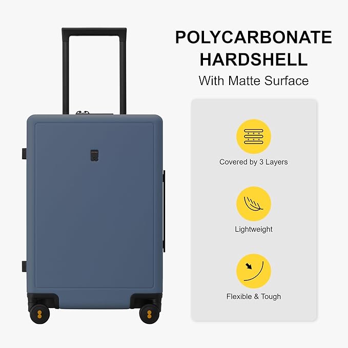 LEVEL8 Elegance Carry-on Suitcase, 20 Inch Carry on Luggage, Hardside Large - Image 3