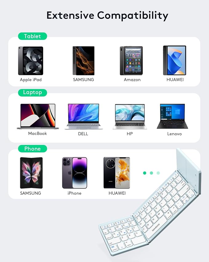 Samsers Multi-Device Foldable Bluetooth Keyboard - Image 8