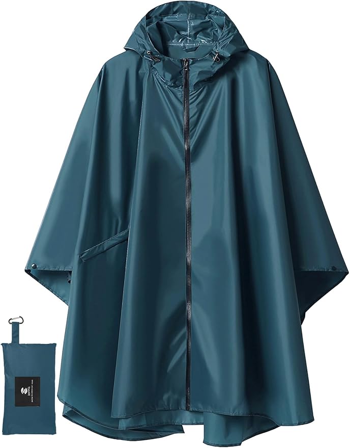 SaphiRose Unisex Rain Poncho Raincoat Hooded by SaphiRose