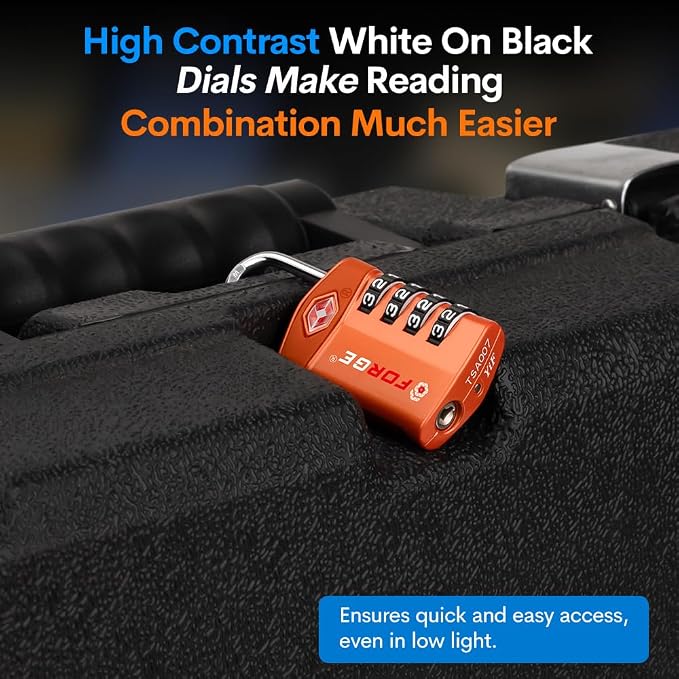 Forge 4-Digit Combination Lock, TSA Approved Locks - Image 5