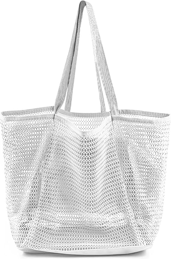 Beach Bags for Women, Foldable Mesh Tote Bag by Unknown