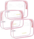 BAGSMART Clear Toiletry Bag, 3 Packs TSA Approved Water-resistant Quart Size by BAGSMART