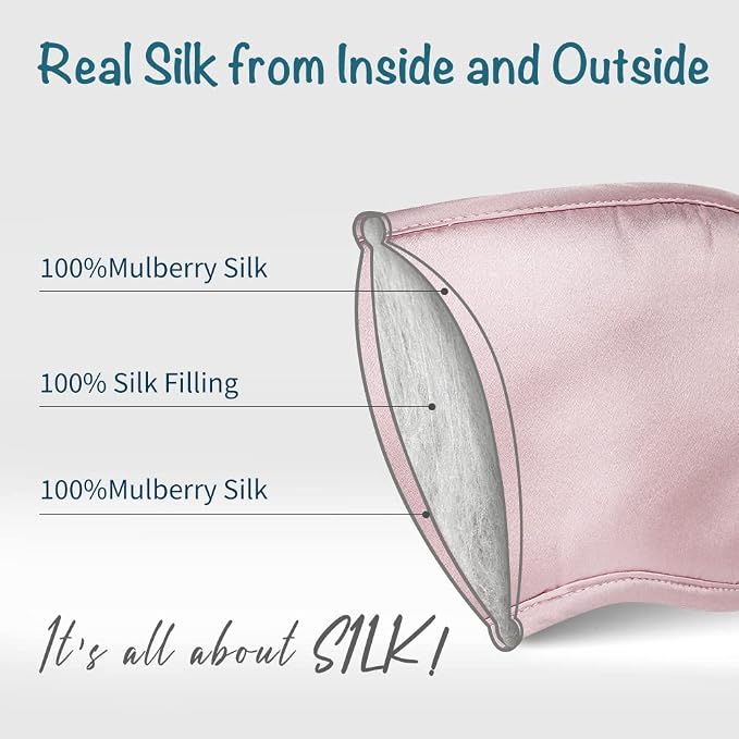 LULUSILK Mulberry Silk Sleep Eye Mask & Blindfold - Image 2