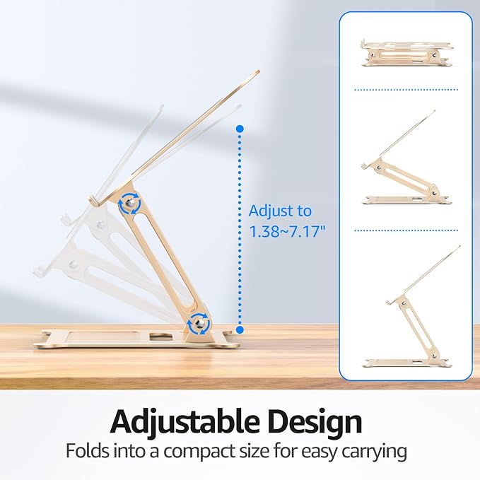 Urmust Laptop Notebook Stand Holder Adjustable Ultrabook Stand Riser Portable - Image 4