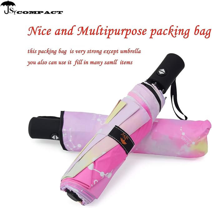 SY COMPACT Travel Umbrella Windproof Automatic Umbrellas Small Compact UV Sun - Image 3