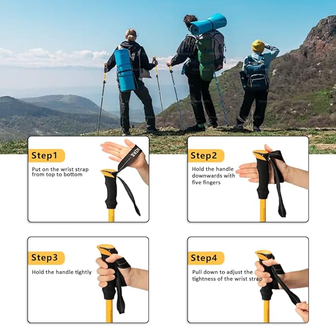 HUINING Foldable Hiking Poles Telescopic, Nordic Walking Poles Women and Men - Image 4