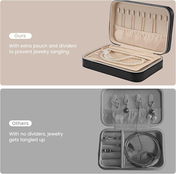 Lolalet Travel Jewelry Case for Women, Travel Jewelry Organizer Box - Image 4