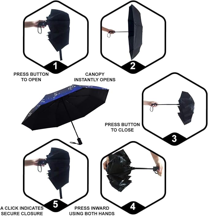 SY COMPACT Travel Umbrella Windproof Automatic Umbrellas Small Compact UV Sun - Image 7