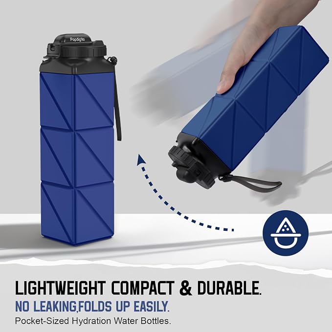 Collapsible Water Bottles 20.6oz Foldable Water Bottle BPA Free Reusable - Image 6