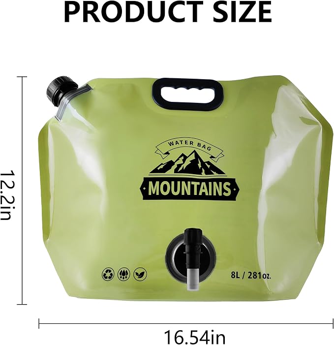 Collapsible 8L Water Storage Bag, BPA-Free Portable Folding Water Jug - Image 2