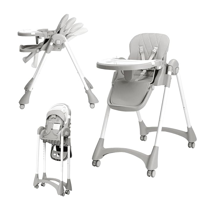 JOYMOR Foldable Baby High Chair, 4 in 1 Convertible Highchair by JOYMOR